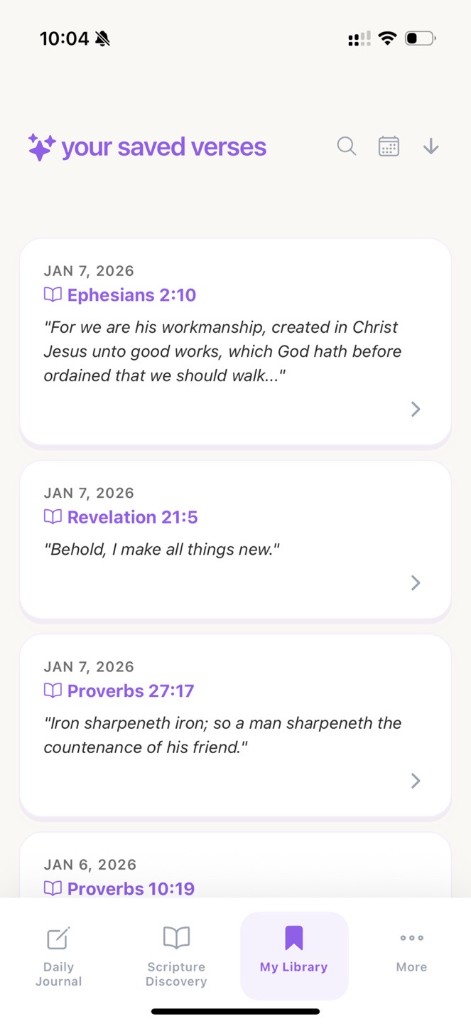 Saved Library — your personal verse collection